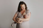 Three Little Tots - Harbor Mist Taupe Knotted Gown