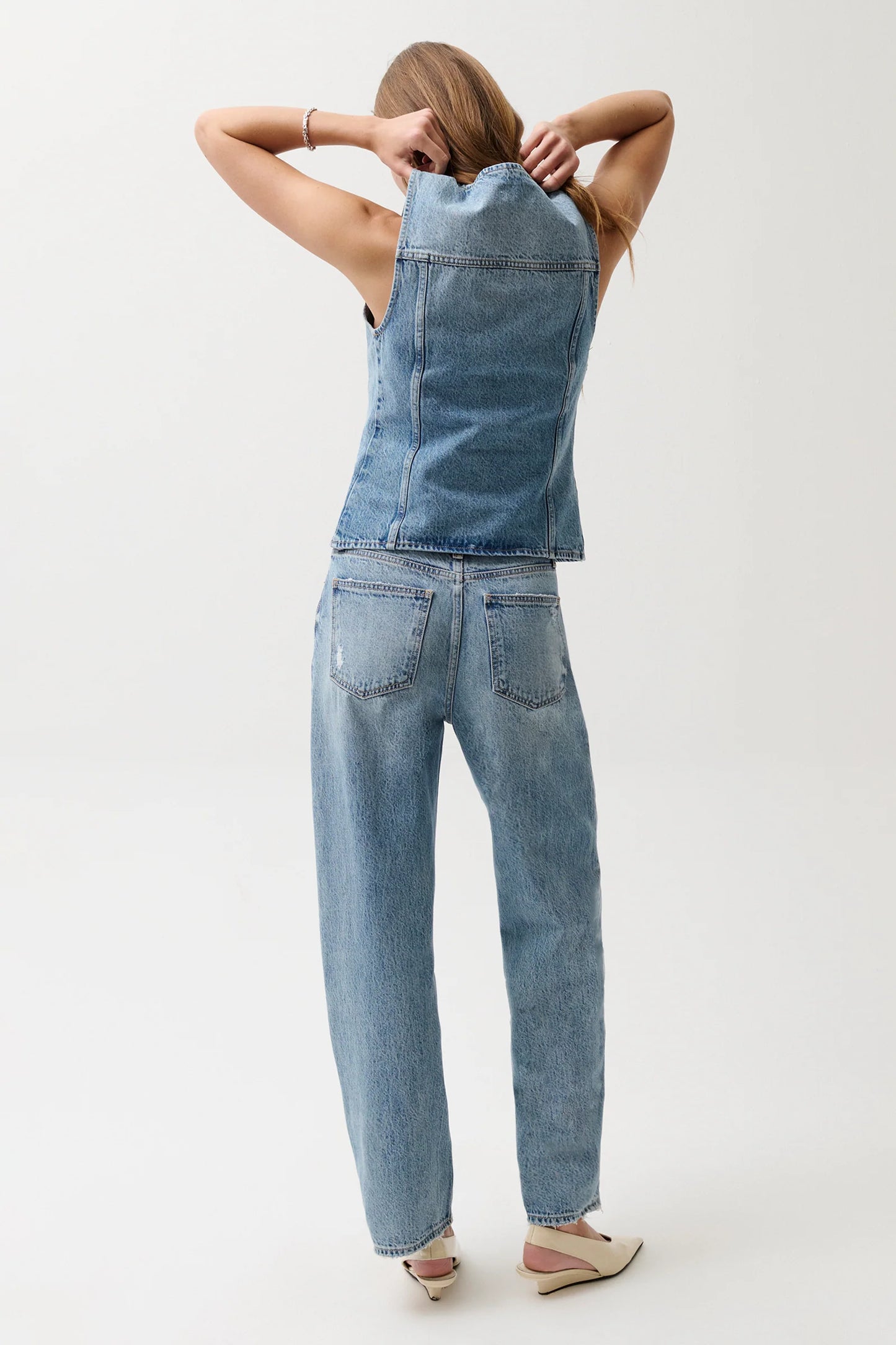 Pistola Wes High Rise Barrel Jeans - Blue Cloud