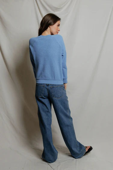 perfectwhitetee - ziggy inside out shrunken sweatshirt - pacific blue