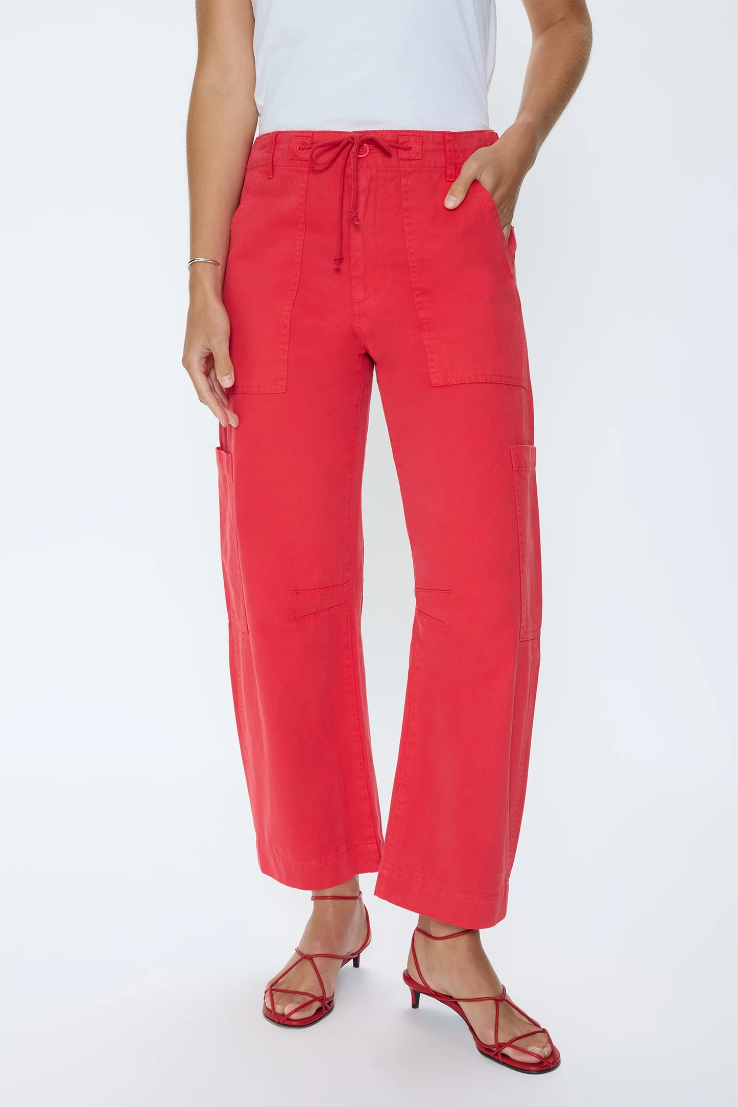 Pistola Sabrina Curved Utility Pants - Maraschino Red