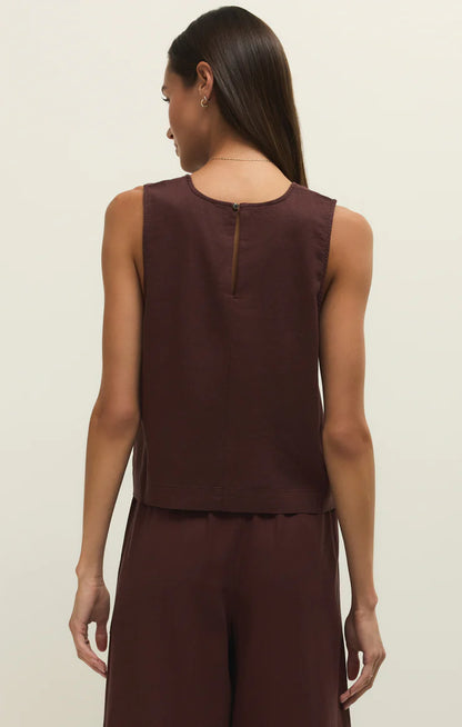 Z Supply - Sloane Linen Top - Chocolate Cherry