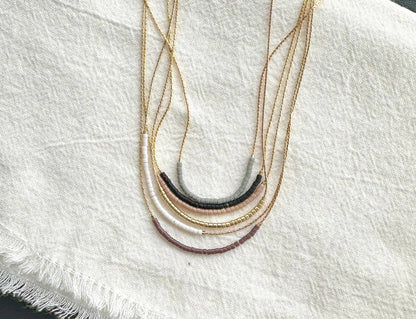 Ocean Breakup - Thin Minimalist Necklace - Neutrals