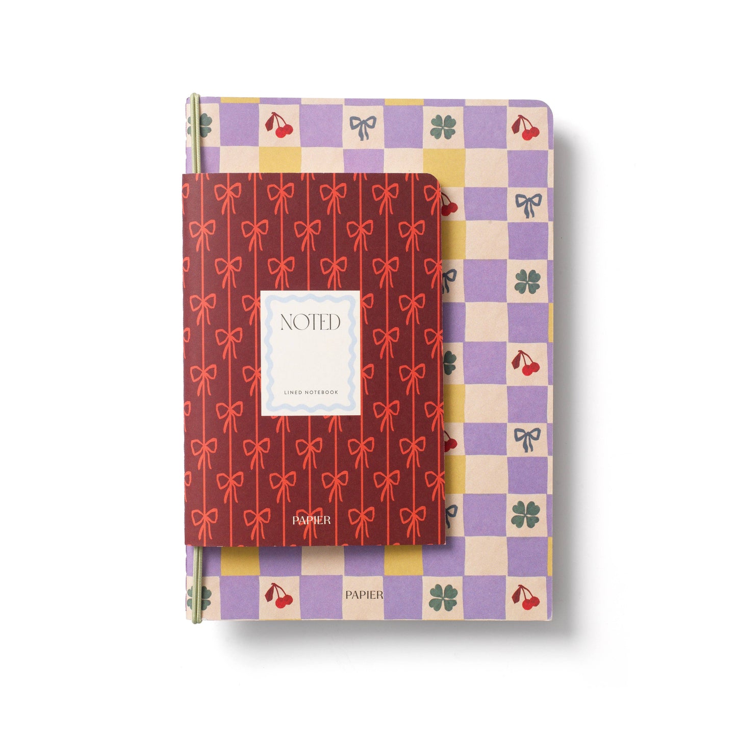 Papier - Checkerboard & Bows Softcover Notebook Set of 2