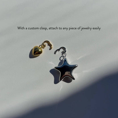 Nickel and Suede - Gold Puffy Heart Charm
