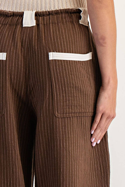 Clara Striped Drawstring Jogger Pants