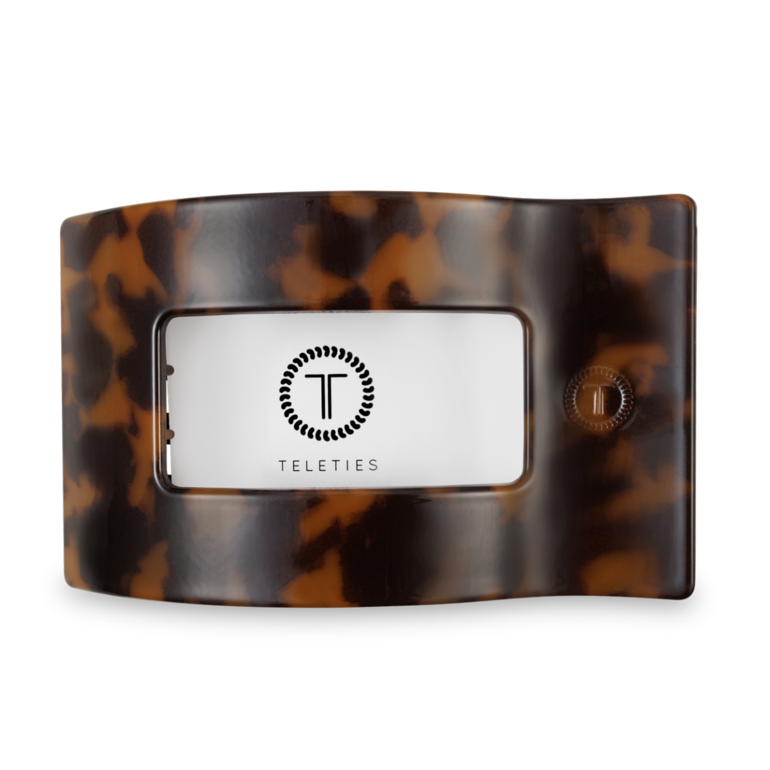 TELETIES - Flat Rectangle Hair Clip | Large | Tortoise