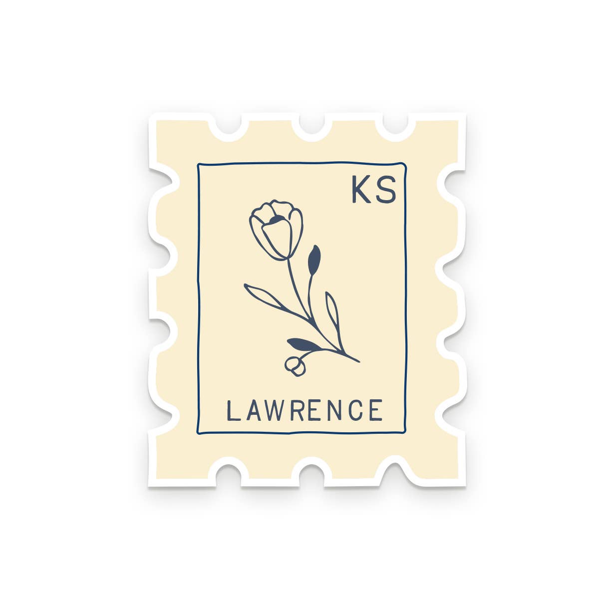 Ruff House Print Shop - Custom City Stamp Sticker - Atlantic, IA
