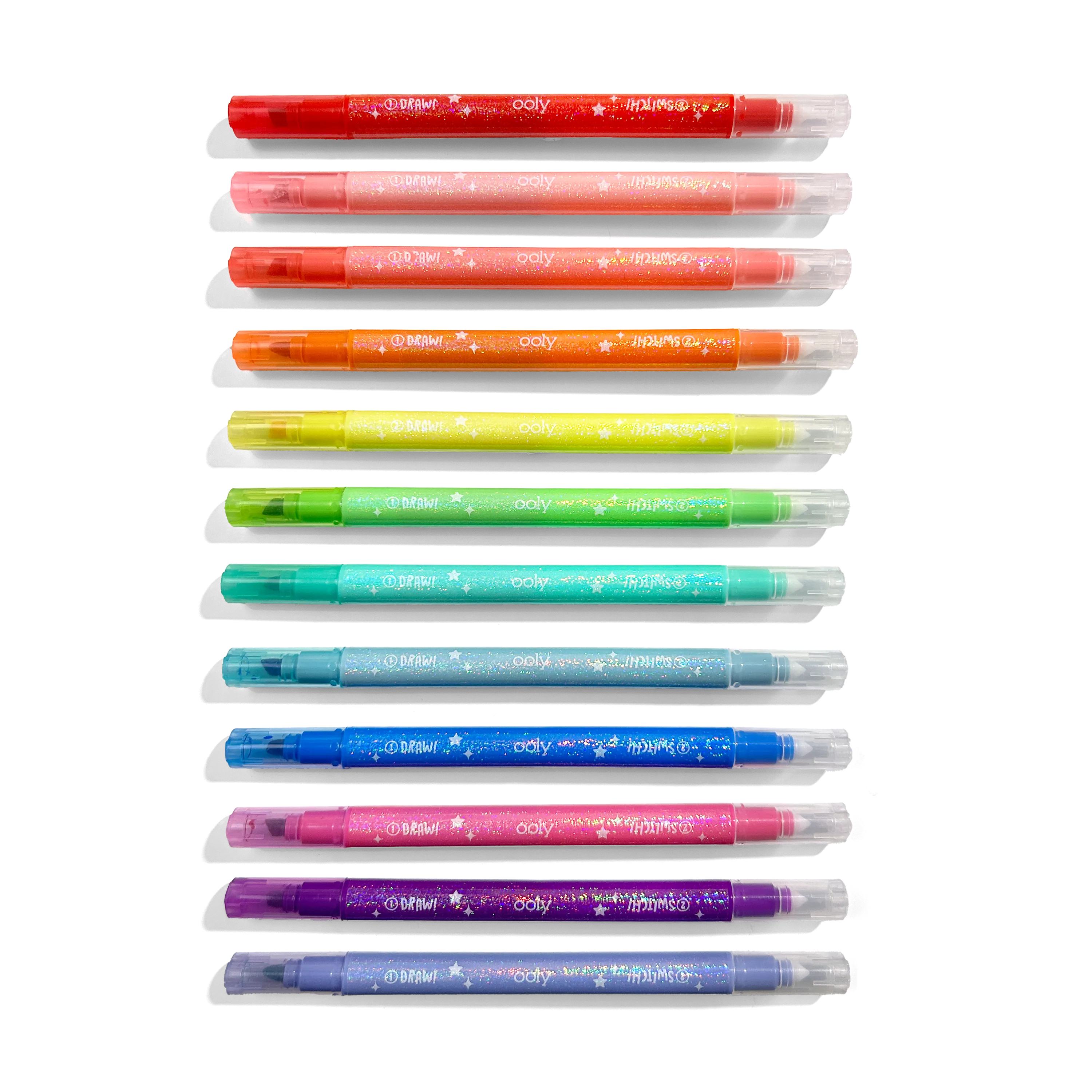 OOLY - Switch-Eroo Sparkle Glittery Color Changing Markers- 12 pc