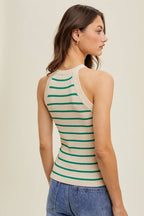 Wishlist Apparel - STRIPED HIGH NECK SWEATER TANK