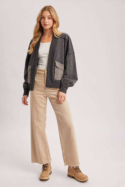 Luna Garment Washed Cardigan