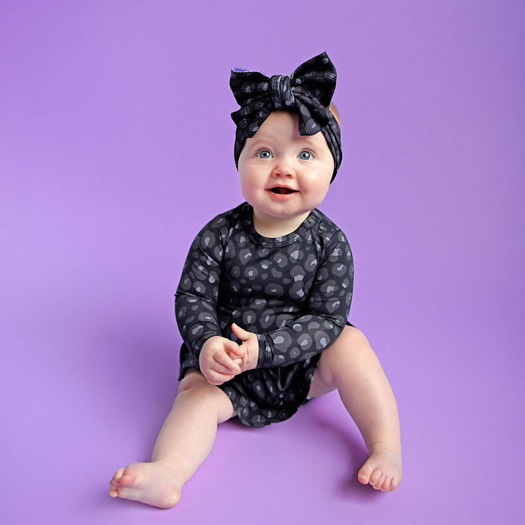 Gigi and Max - Ash Black Leopard Headwrap Halloween Hair Accessory Headband