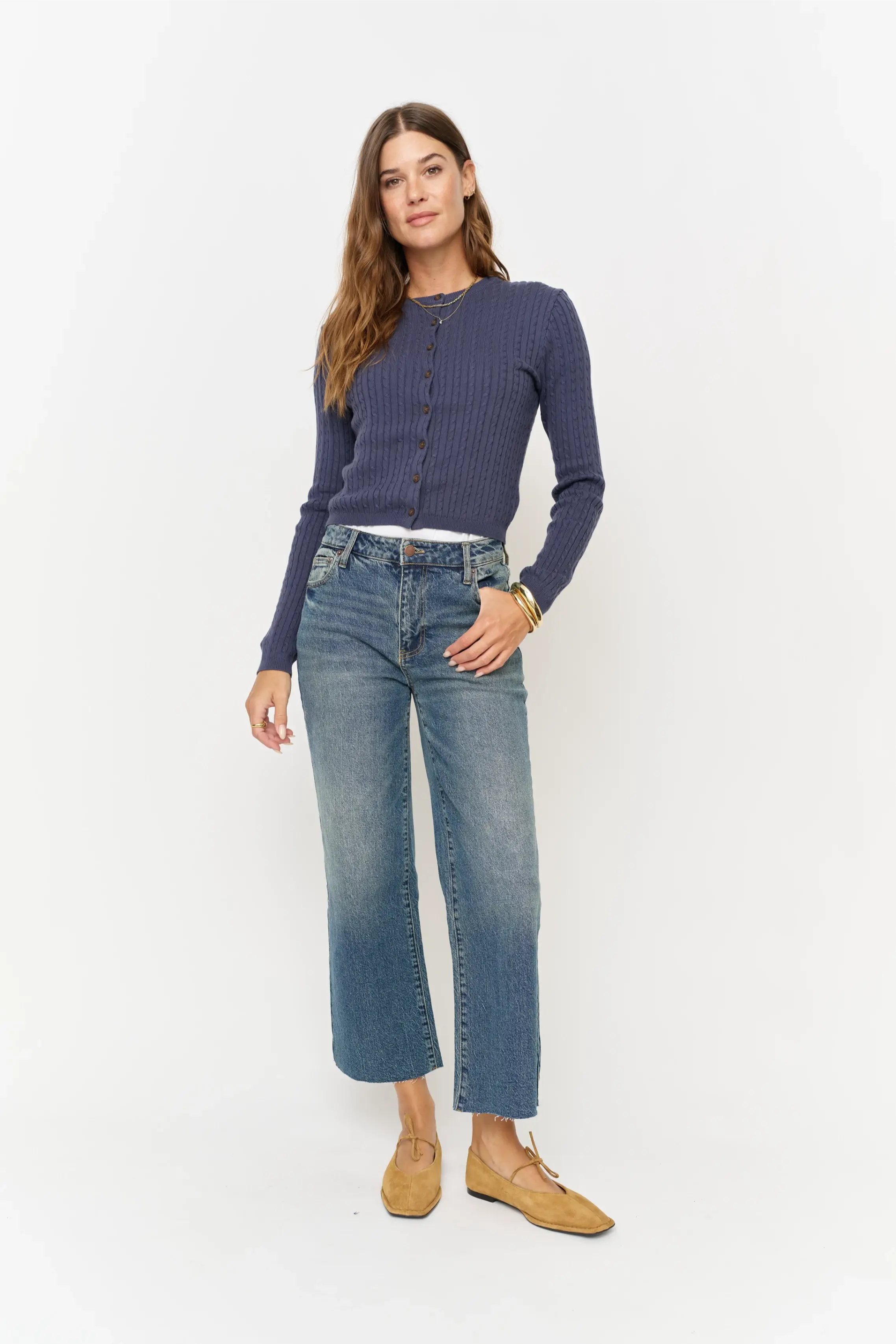 Oliver Logan - Aberdeen High Rise Wide Leg Crop Dark Tint Worn
