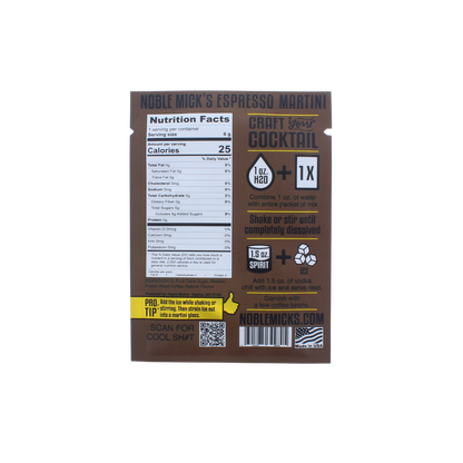 NOBLE MICK'S - Single Serve Craft Cocktails - Espresso Martini Single Serve Craft Cocktail