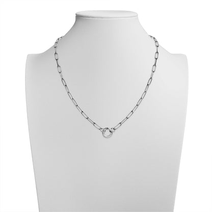WJW - Stainless Steel Paperclip Charm Keeper Necklace