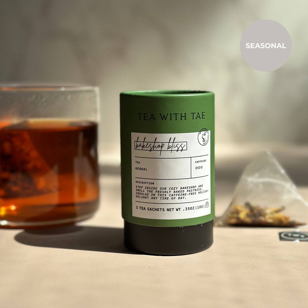 Tea with Tae - Bakeshop Bliss Holiday Herbal Mini Tube Gift (5 tea bags)