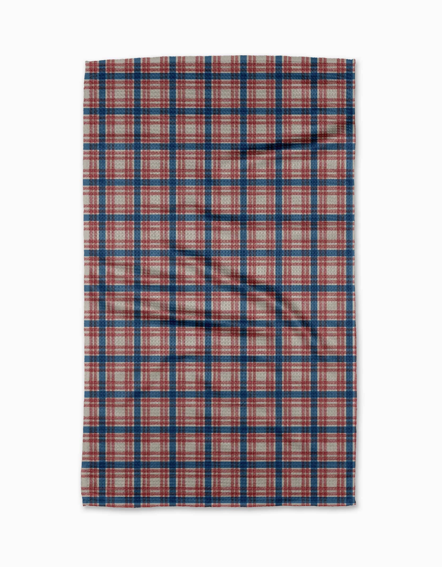 Geometry - Patriot Plaid Tea Towel