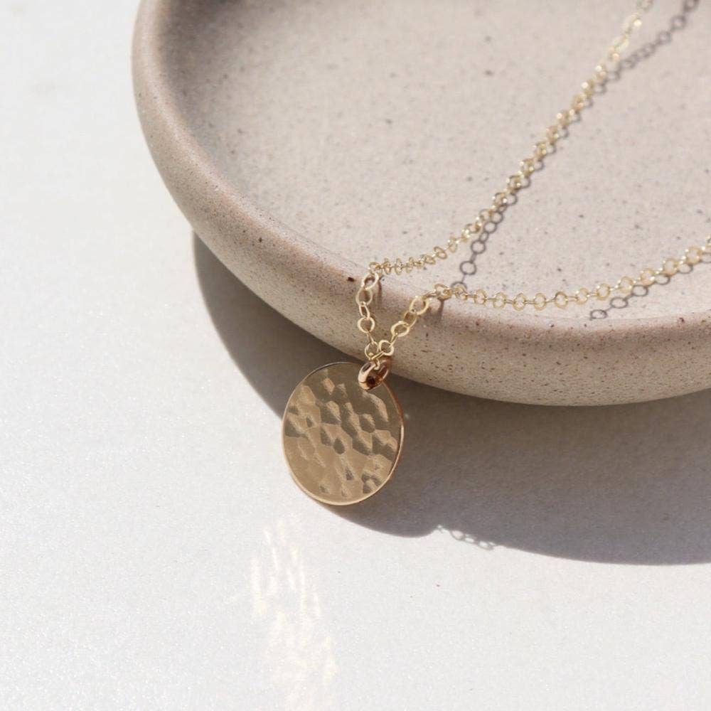 Token Jewelry - Moon Drop Necklace in 14k Gold Fill or Sterling Silver
