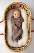 Three Little Tots - Cocoa Brown Ribbed Knotted Newborn Baby Gown sleepwear