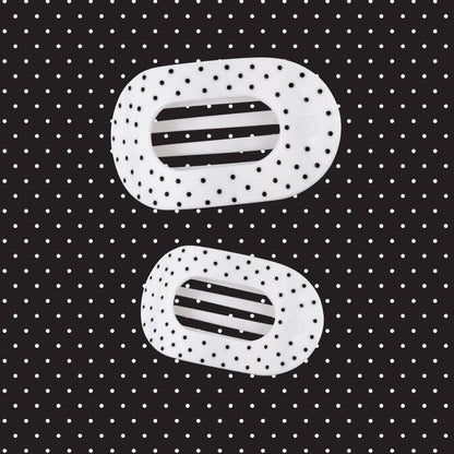 TELETIES - White Polka Dot Party Medium Flat Round Hair Clip