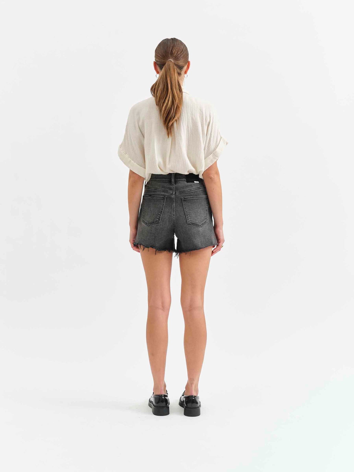 Daze Bottom Line High Rise Shorts - Raven Vintage