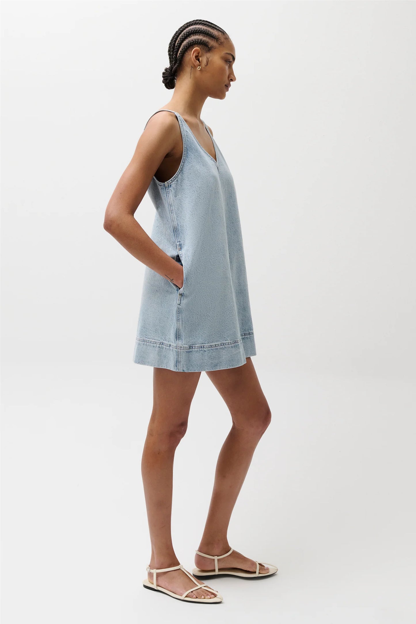 Pistola Tavi Pop Over Denim Dress - Waves