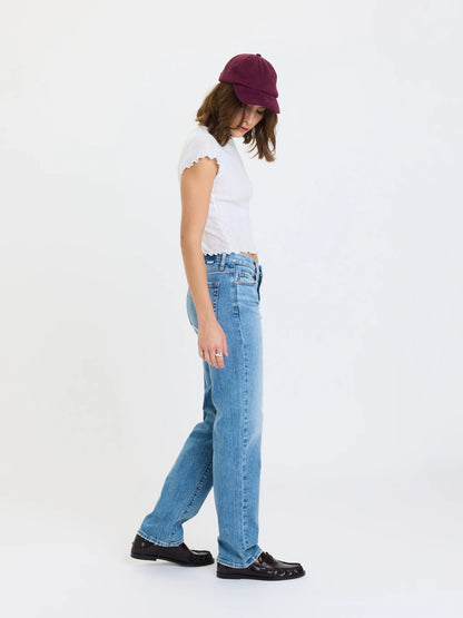 Daze Rebel Mid Rise Slim Straight Jeans - On Repeat