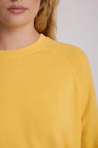 perfectwhitetee alexi french terry raglan crew sweatshirt - gold