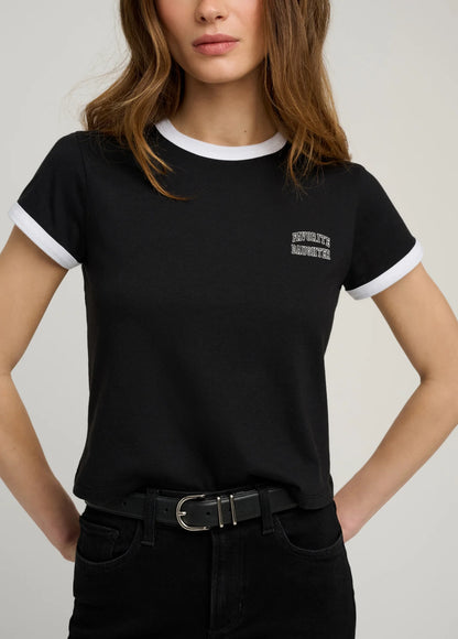 favorite daughter - ringer tee - black/off-white