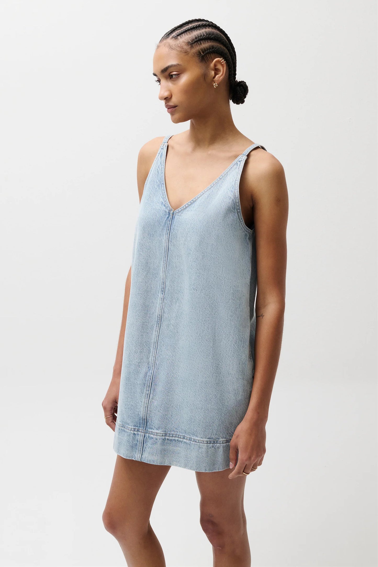 Pistola Tavi Pop Over Denim Dress - Waves