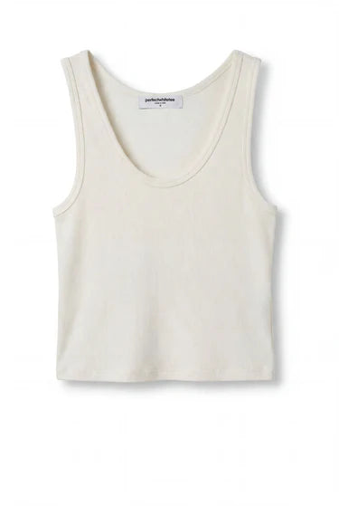 perfectwhitetee blondie rib tank - bright ivory