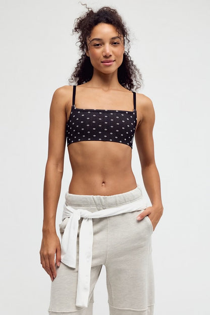 fp movement - Tighten Up Printed Bra - Black Polka Dot Reversible