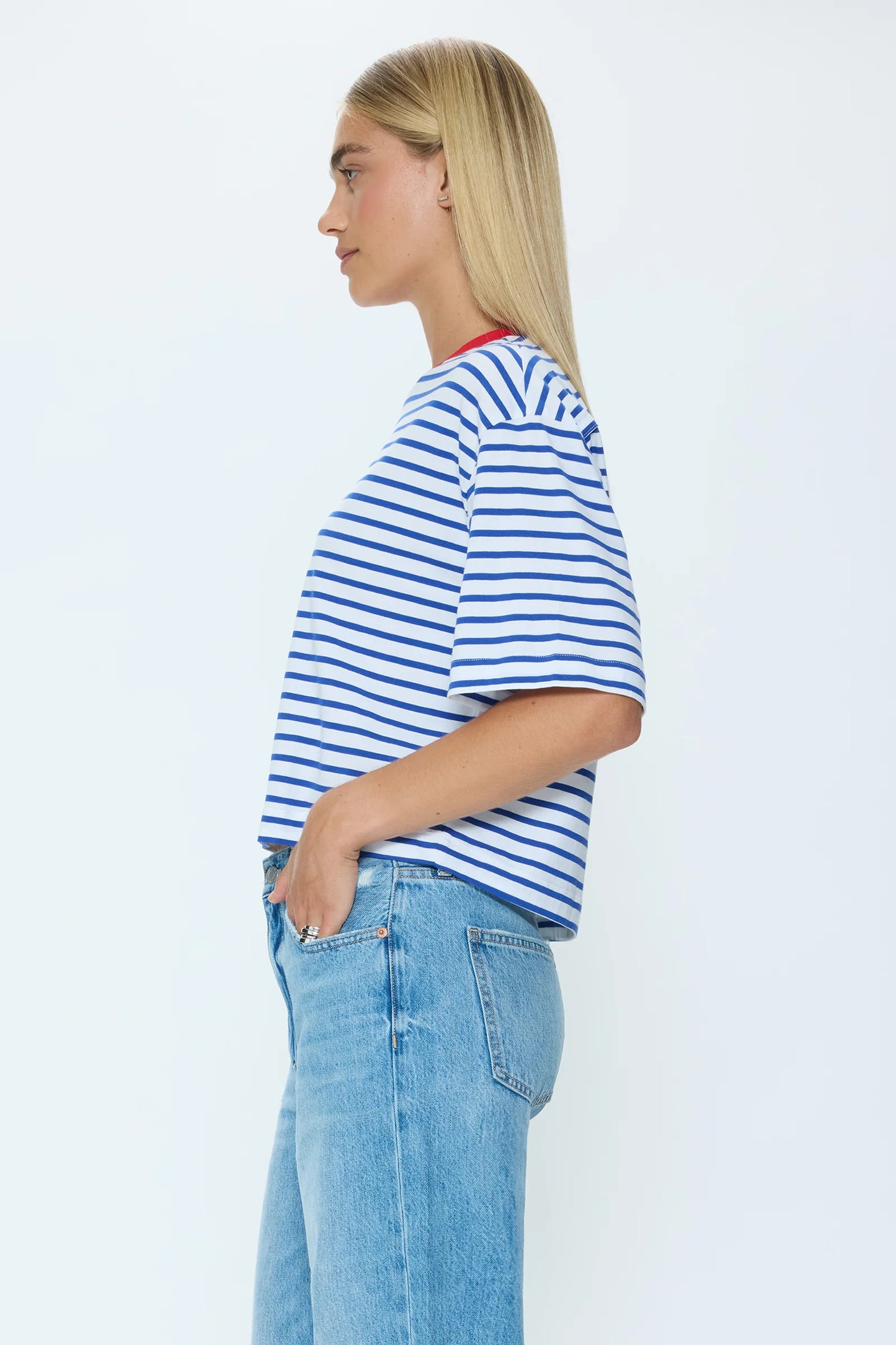 Pistola Mae Cropped Tee - Maritime Red