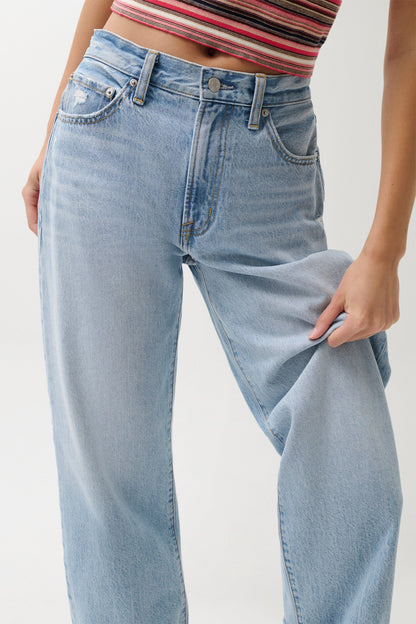 Pistola Donny Rolled Hem Boyfriend Jeans - Old Blues