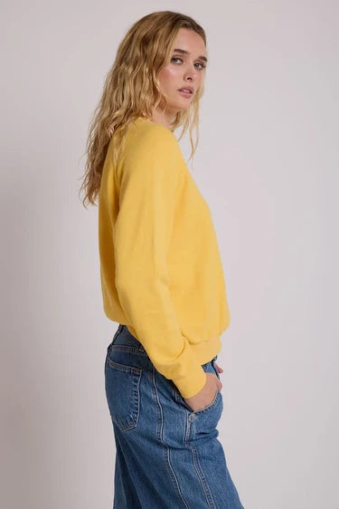 perfectwhitetee alexi french terry raglan crew sweatshirt - gold