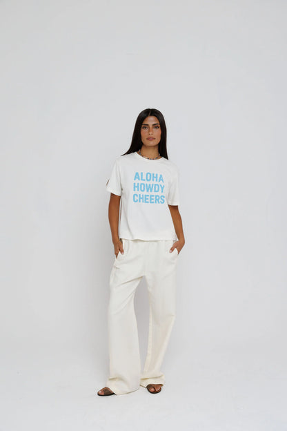 Sunny Somewhere Aloha, Howdy, Cheers Everyday Tee