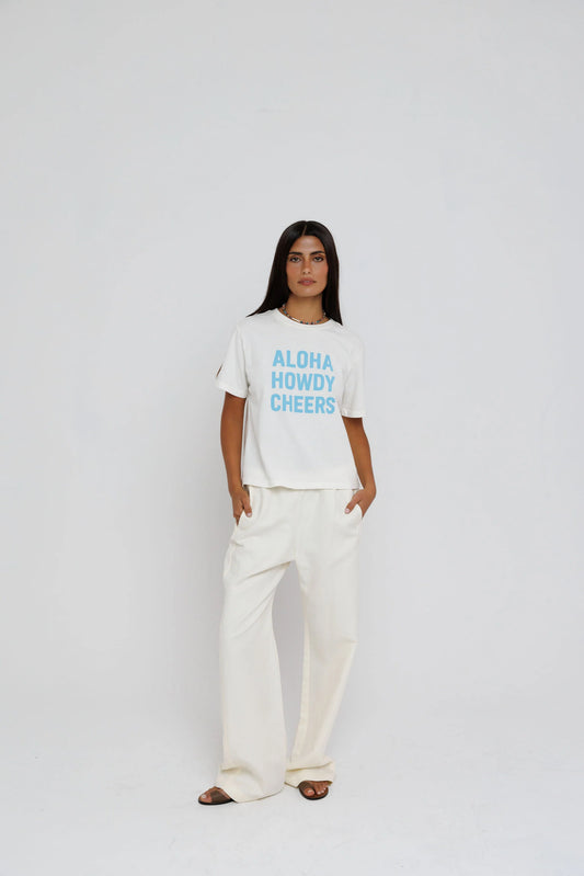 Sunny Somewhere Aloha, Howdy, Cheers Everyday Tee