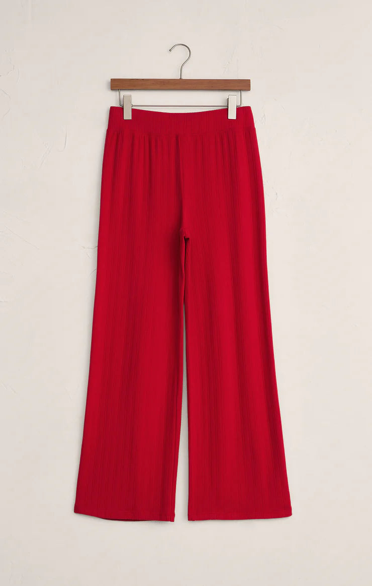 Z Supply Festive Red Luxe Pointelle Pant