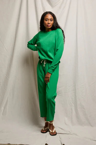 perfectwhitetee alexi french terry raglan crew sweatshirt - grass green