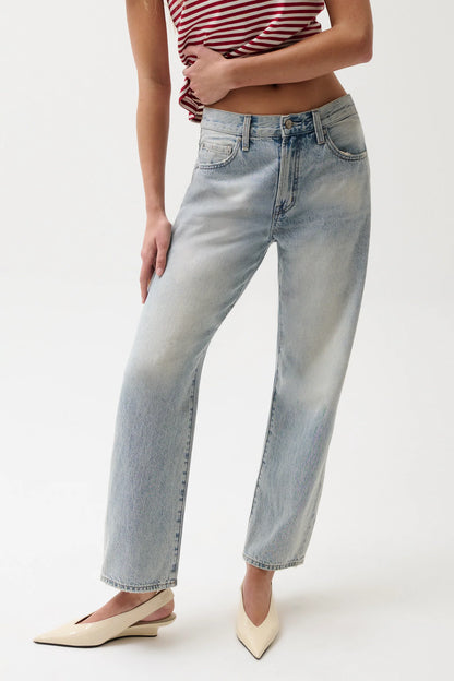 Pistola Lexi Mid-Rise Bowed Straight Jeans - Bowie