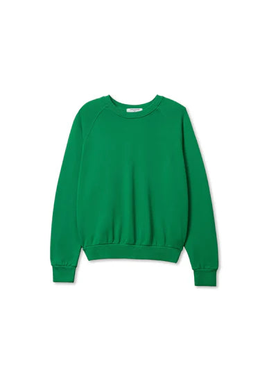 perfectwhitetee alexi french terry raglan crew sweatshirt - grass green