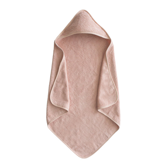 Mushie Organic Cotton Baby Hooded Towel (Blush)