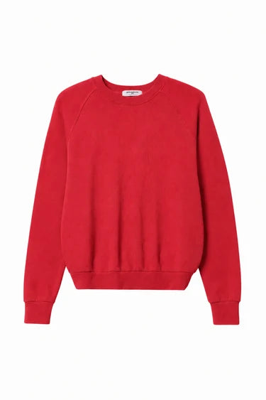 perfectwhitetee alexi french terry raglan crew sweatshirt - true red