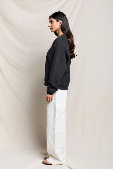 perfectwhitetee - ziggy inside out oversized sweatshirt - vintage black
