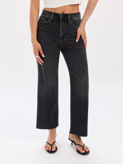 Daze Pleaser High Rise Wide Ankle Jeans - Twilight
