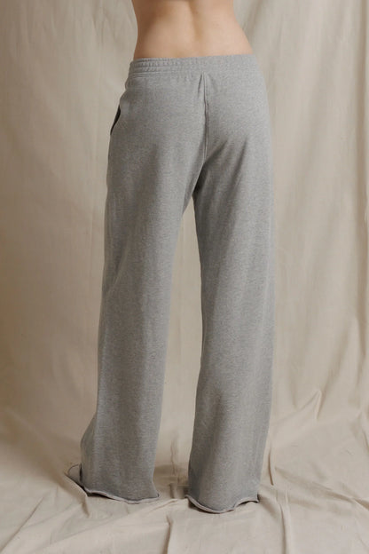 perfectwhitetee - leni french terry pull on pants with pockets - heather grey