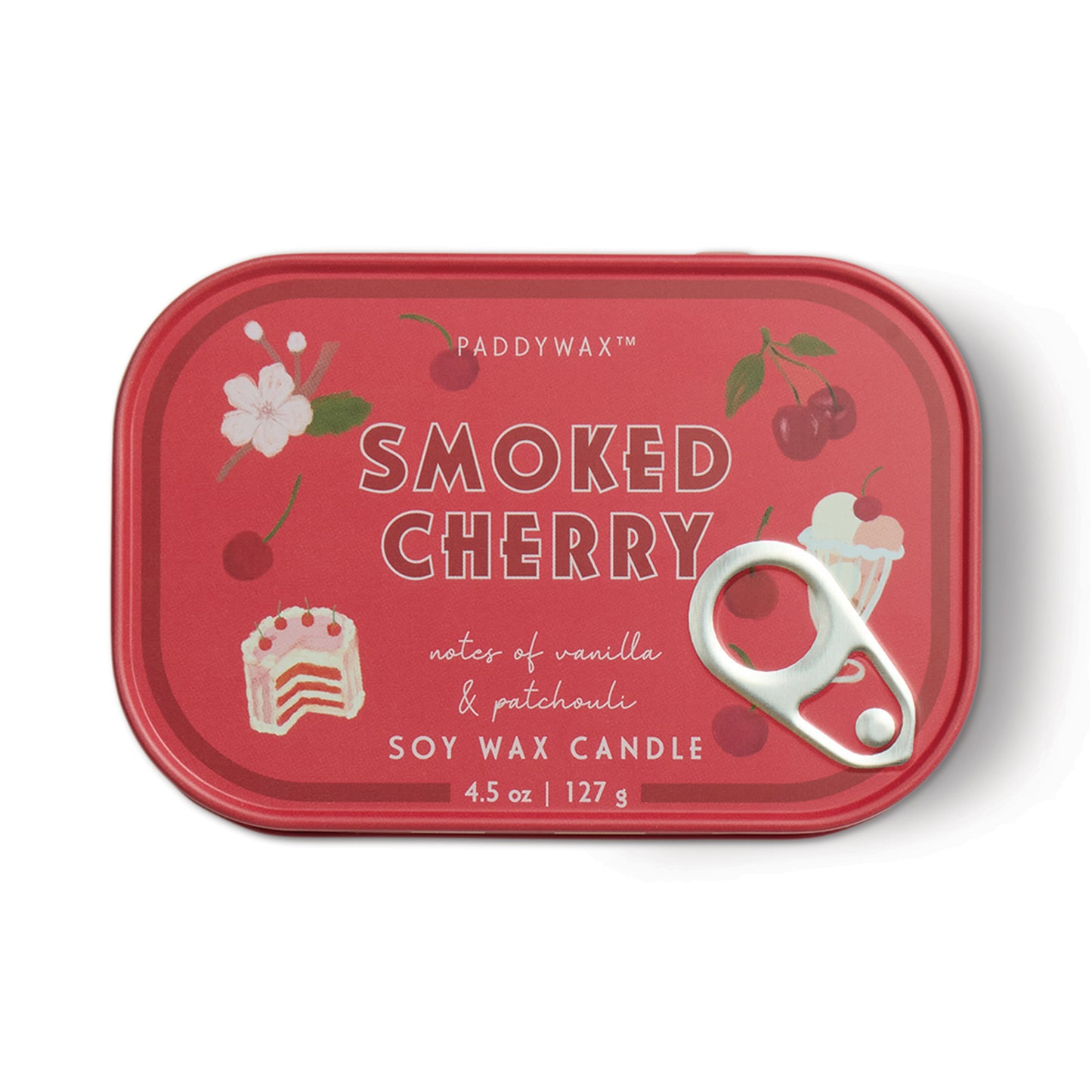 Paddywax Bistro 4.5oz Printed Tin Candle - Smoked Cherry