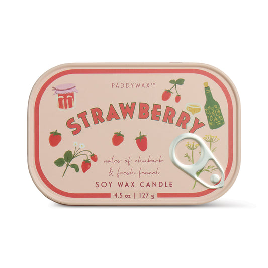 Paddywax Bistro 4.5oz Printed Tin Candle - Strawberry