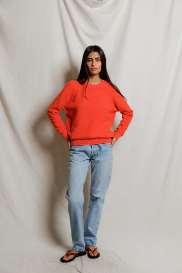 perfectwhitetee - ziggy inside out shrunken sweatshirt - clementine