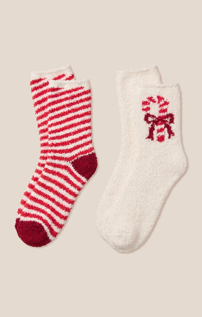 Z Supply Candy Cane Holiday Socks - 2 Pack
