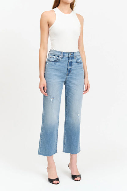 Daze Sundaze Crop High Rise Straight Jeans - Marina Vintage